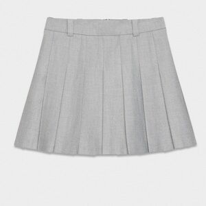 Maison D’Amelie Elegant Gray Pleated Skirt